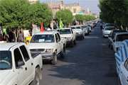 رژه خودرویی نیروهای مسلح در جیرفت برگزار شد